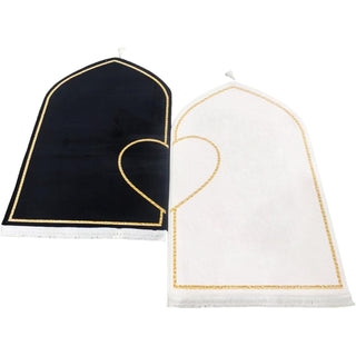 Couple Prayer Rug Set Thick Flannel Muslim Mat with Heart