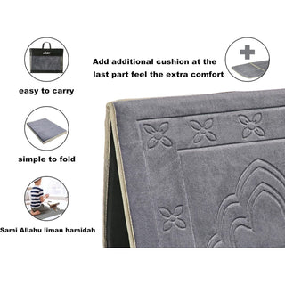 Prayer Rug with Back Support Foldable Meditation Floor Chair