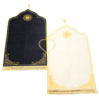 Couple Prayer Rug Set Thick Flannel Muslim Mat with Heart