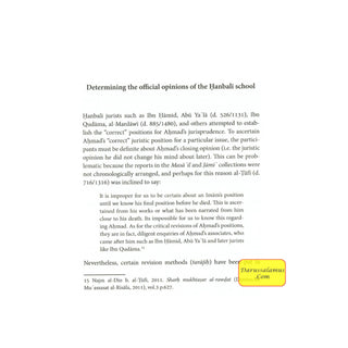 An Epitome of Hanbali Substantive Law By Yusuf b. Abd al-Hadi’s Hanbali