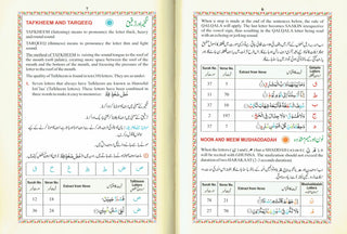 The Holy Quran Colour Coded Tajweed Rules Premium Leather Flexi-Bound  Ref 123-CC Flexi Cover (15 Lines)