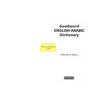 Goodword English-Arabic Dictionary By Mohd Harun Rashid