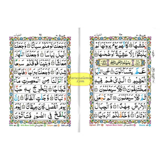 Juzz Amma Colour Coded Tajweed Rules (Arabic Language), Rules Explained in English