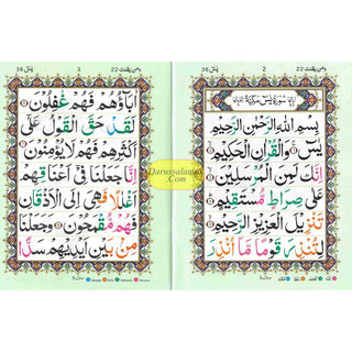 Surah Yaseen Tajweedi Large Font (7 Lines) (Size 10.7 x 8.5 inch) Ref 326A