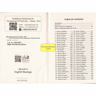 The Quran English Meanings( Revised and Edit by Saheeh International) ( English Only) Medium Soft Cover