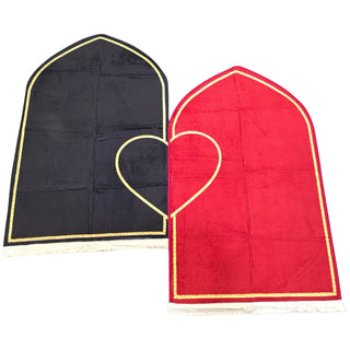 Couple Prayer Rug Set Thick Flannel Muslim Mat with Heart